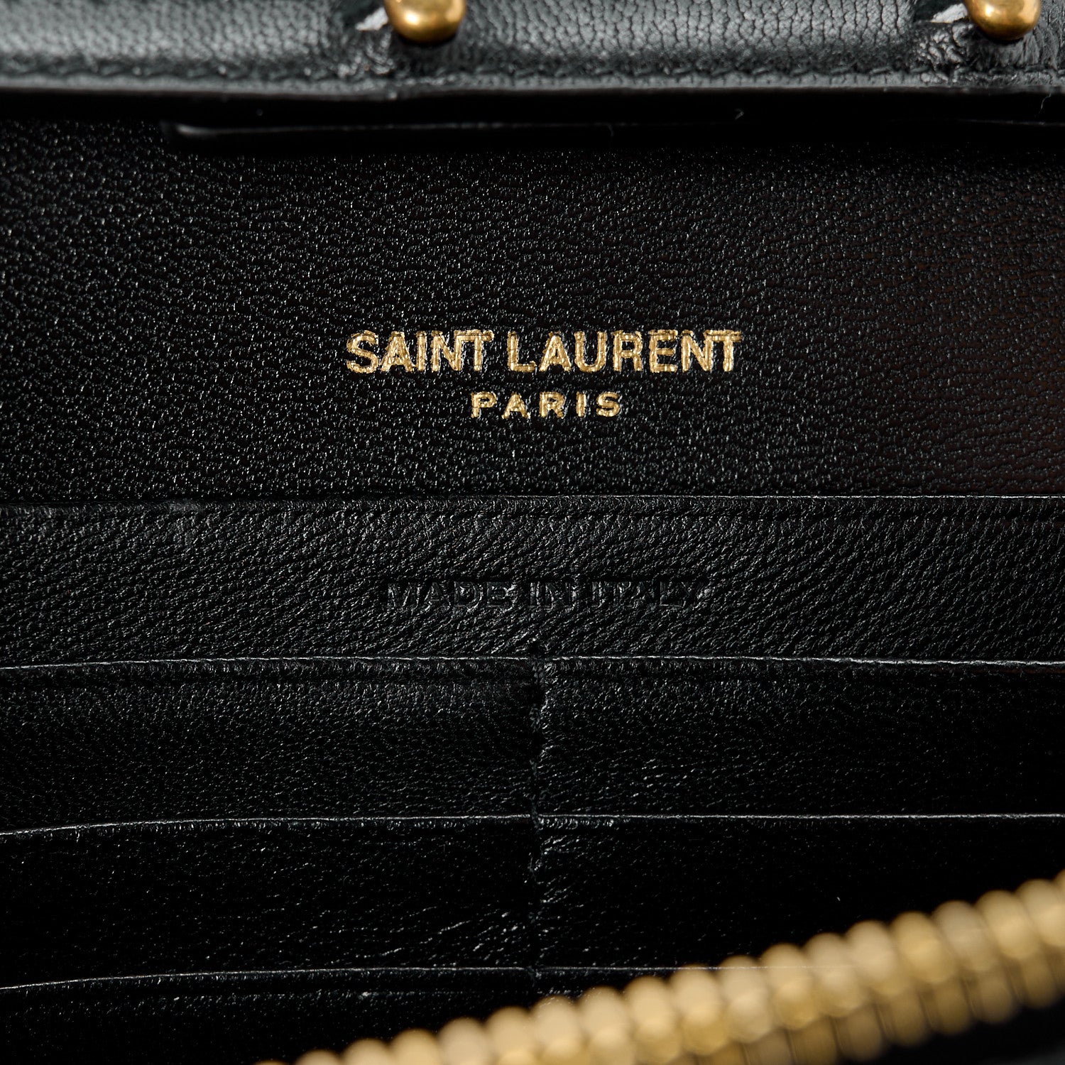 Saint Laurent Smooth Calfskin Tri-Metal Cassandre Wallet On Chain WOC Black 7 of 12