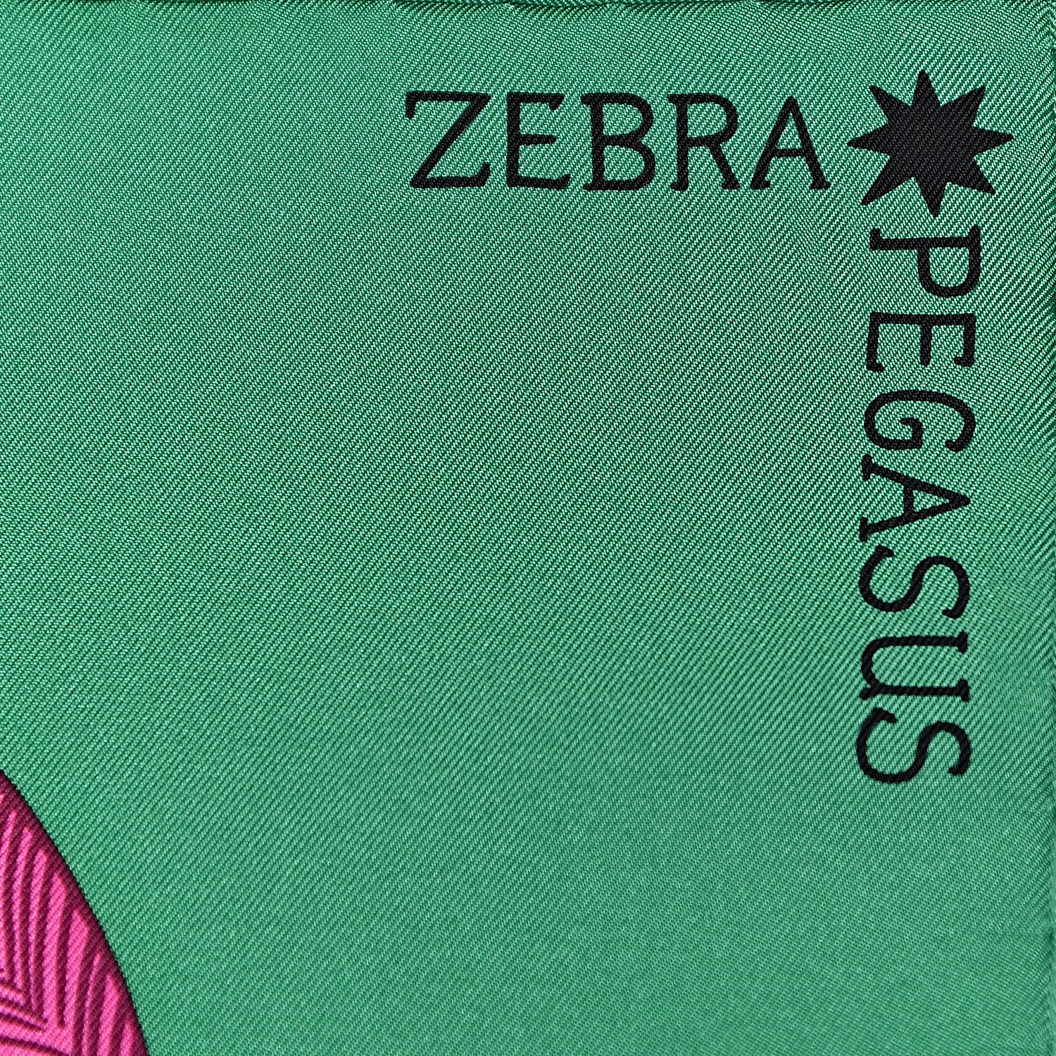 Hermes Silk Zebra Pegasus Scarf 90 Emeraude Fuchsia Vert 7 of 7