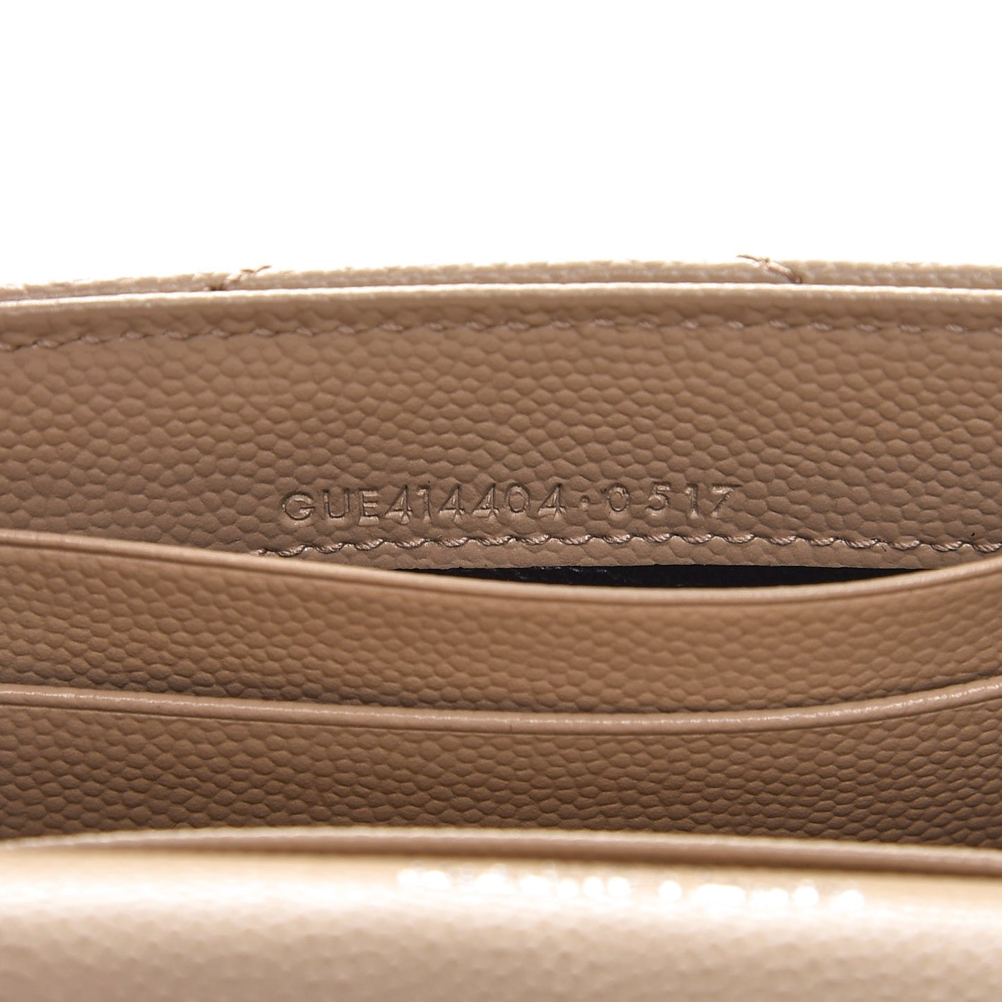 Grain De Poudre Matelasse Chevron Small Monogram Envelope Wallet Dark Beige