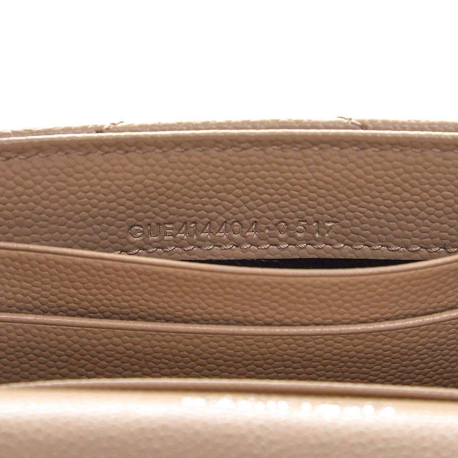 Saint Laurent Grain De Poudre Matelasse Chevron Small Monogram Envelope Wallet Dark Beige 7 of 8