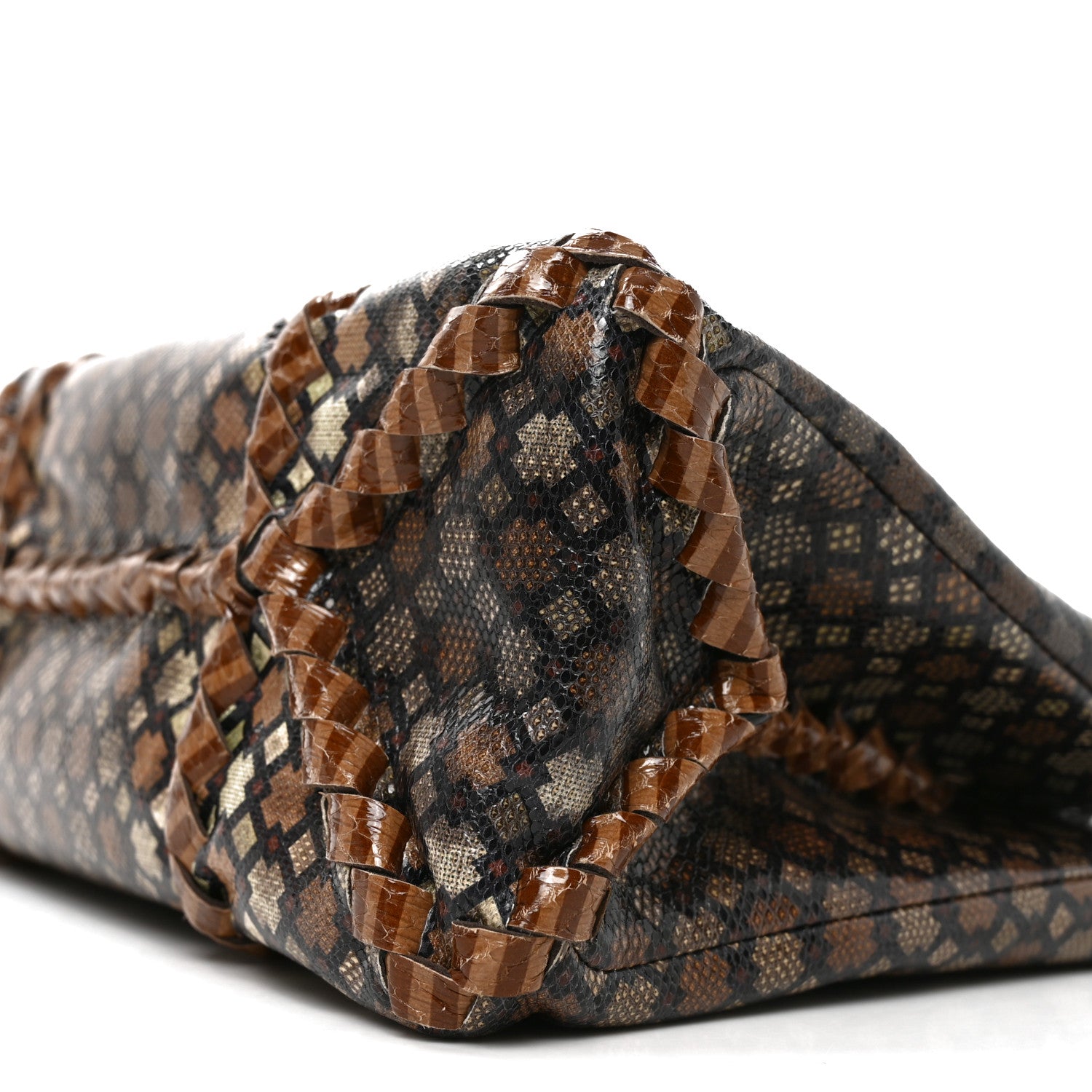 Bottega Veneta Karung Snakeskin Mini Roma Brown Multicolor 11 of 11