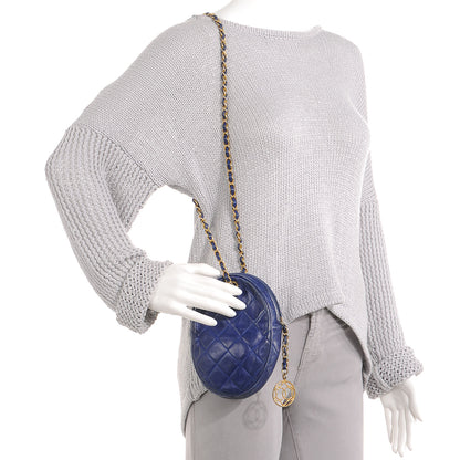 Chanel Lambskin Quilted Shoulder Bag Blue 2 of 9