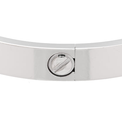 Cartier 18K White Gold 4 Diamond Love Bracelet 18 6 of 9