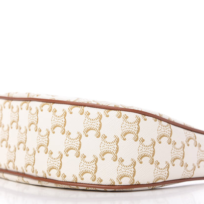 Celine Canvas Calfskin Ava Triomphe Shoulder Bag White 7 of 9