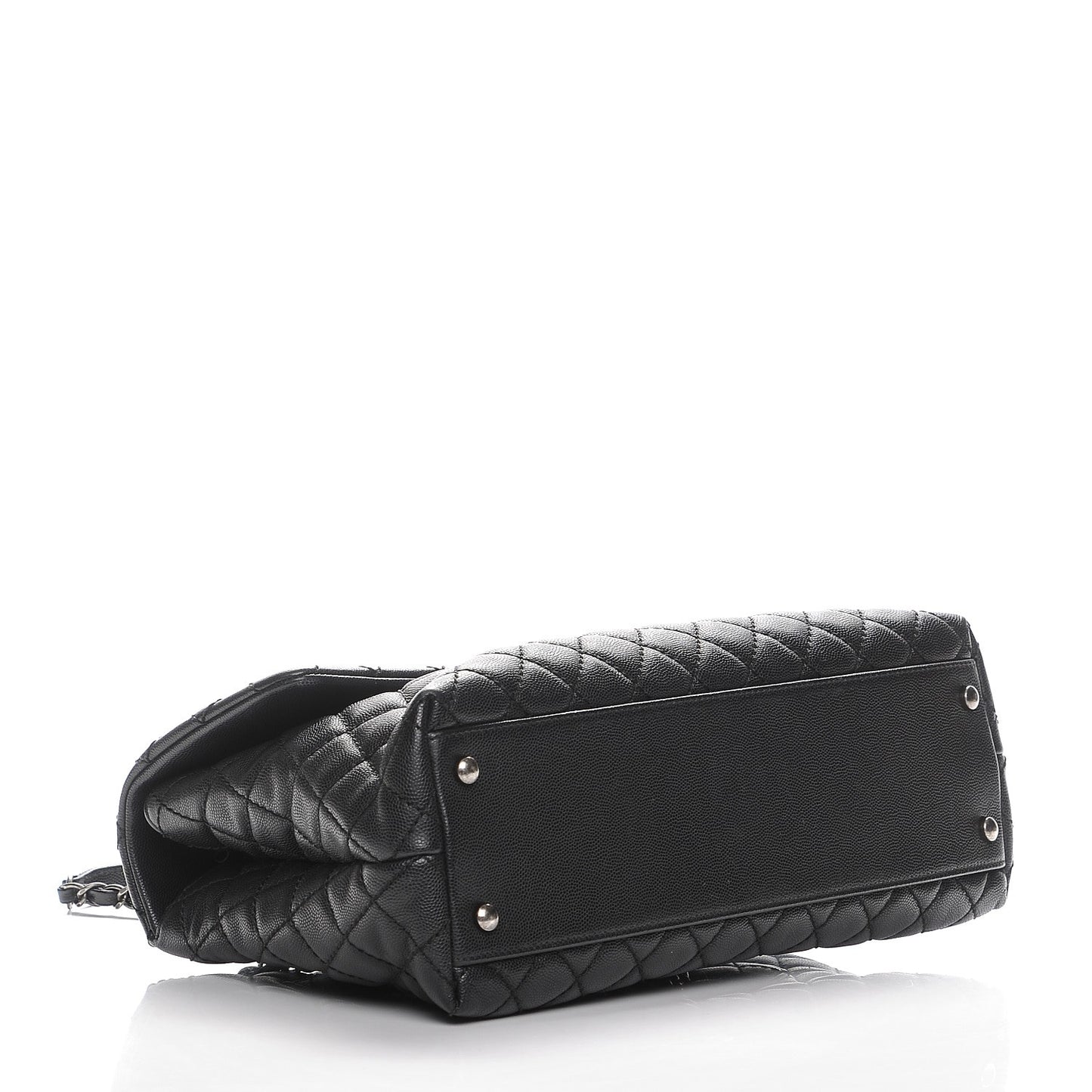 Caviar Quilted Medium Coco Handle Flap Black