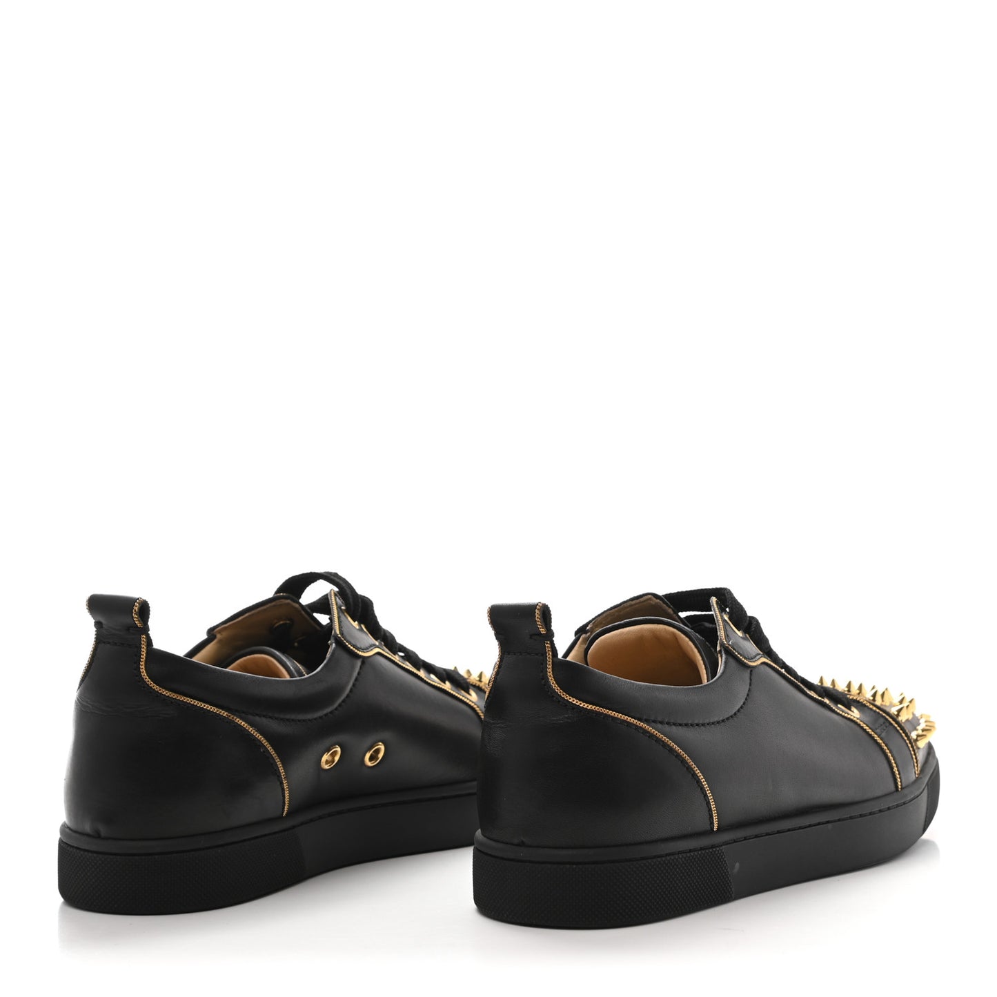 Nappa Spikes Womens Vieira Flat Sneakers 36 Black Gold