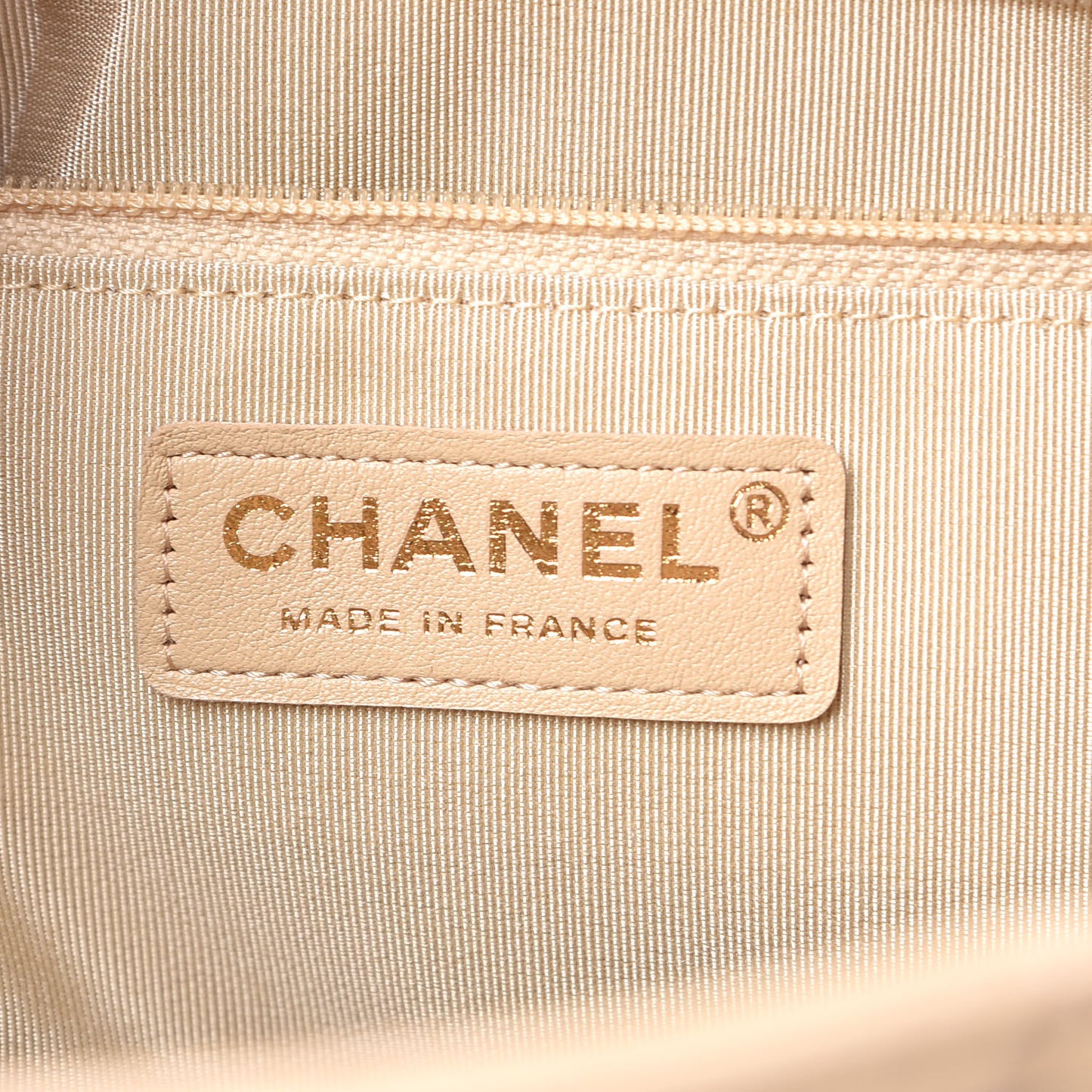 Lambskin Quilted Large Classic Shopping Tote Beige