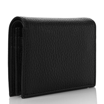 Gucci Pebbled Calfskin GG Marmont Card Case Black 3 of 7