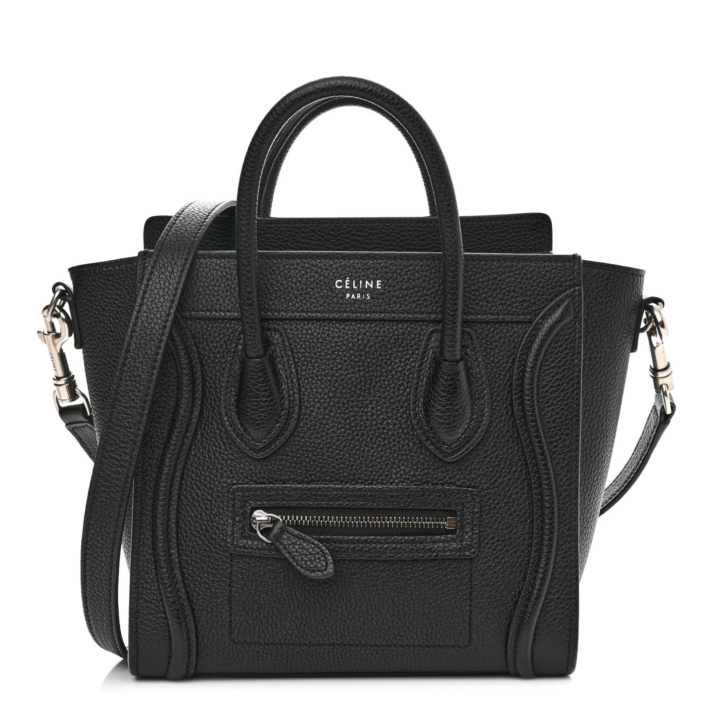 Drummed Calfskin Nano Luggage Black