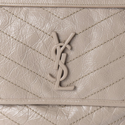 Saint Laurent Crinkled Calfskin Matelasse Monogram Medium Niki Chain Satchel Light Natural 9 of 9