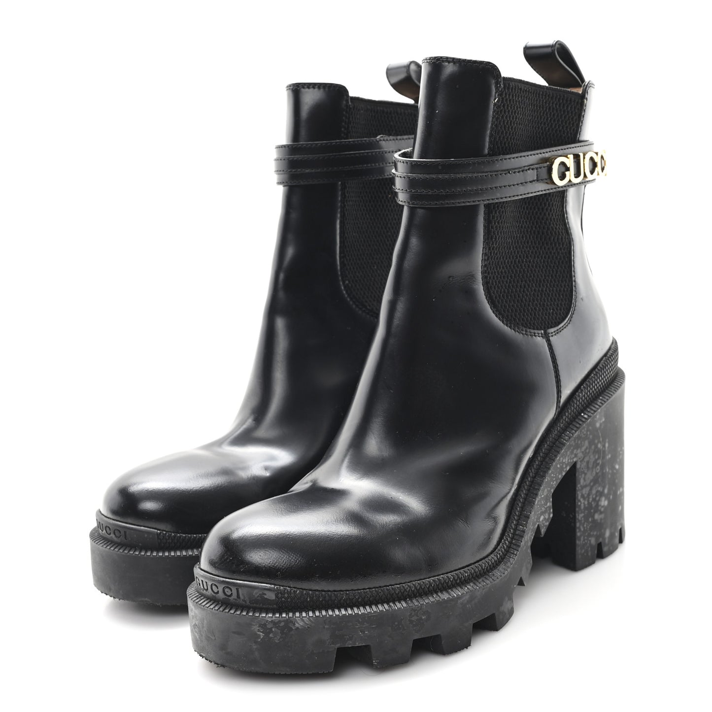 Magnum Calfskin Logo Ankle Boots 38.5 Black