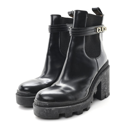 Gucci Magnum Calfskin Logo Ankle Boots 38.5 Black 4 of 10