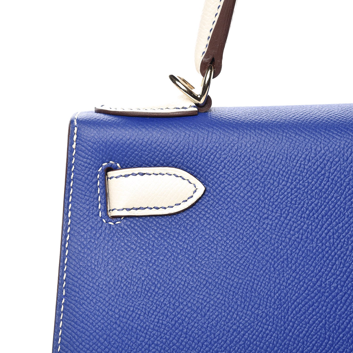 Hermes Epsom Horseshoe Kelly Sellier 28 Bleu Electrique Craie 5 of 35