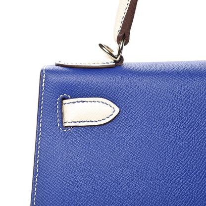 Hermes Epsom Horseshoe Kelly Sellier 28 Bleu Electrique Craie 5 of 35
