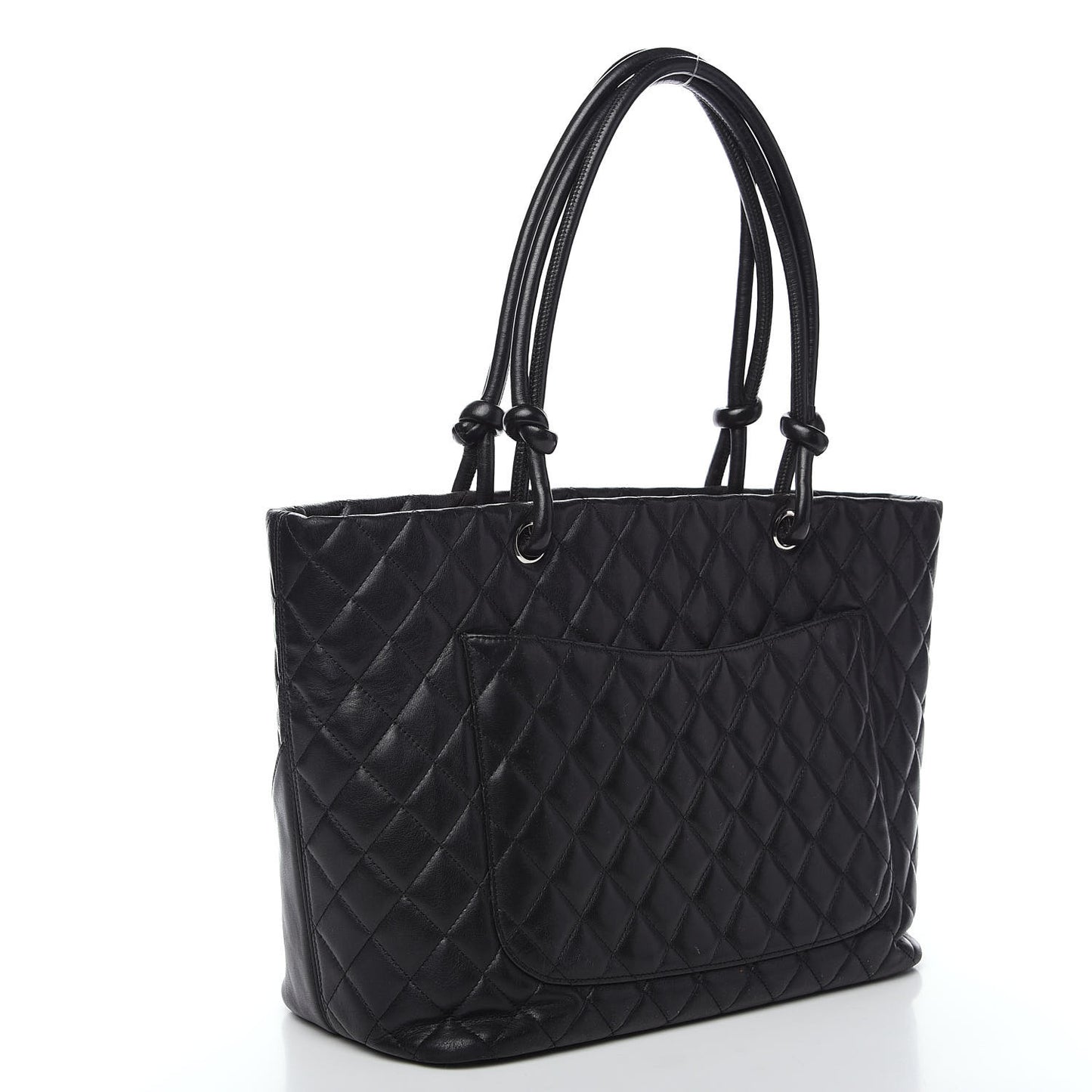 Calfskin Quilted Large Cambon Tote Black