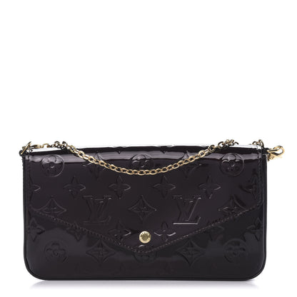 Louis Vuitton Vernis Pochette Felicie Chain Wallet Amarante 1 of 12