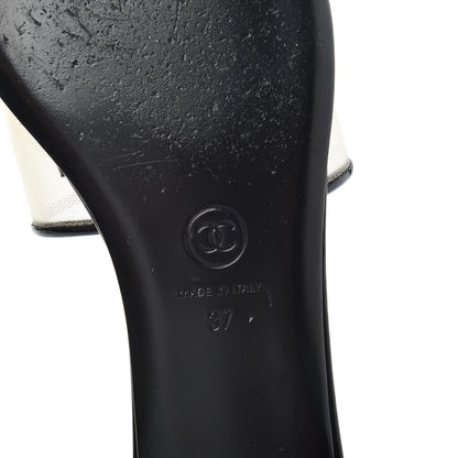 Chanel Mesh Patent Calfskin CC Sandal Mule 37 Black 6 of 7
