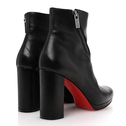 Christian Louboutin Calfskin Birgitta 100 Zip Around Ankle Boots 38.5 Black 5 of 12