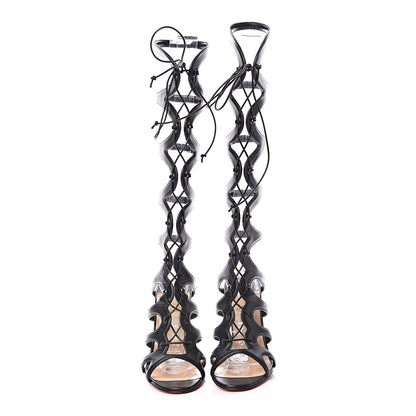 Christian Louboutin Kid Amazoula 100 Lace Up Sandals 38 Black 2 of 9
