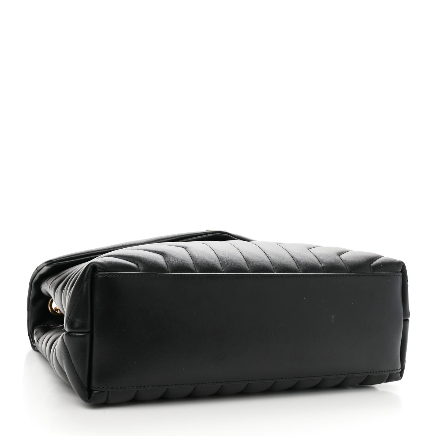 Calfskin Y Quilted Monogram Medium Loulou Chain Satchel Black