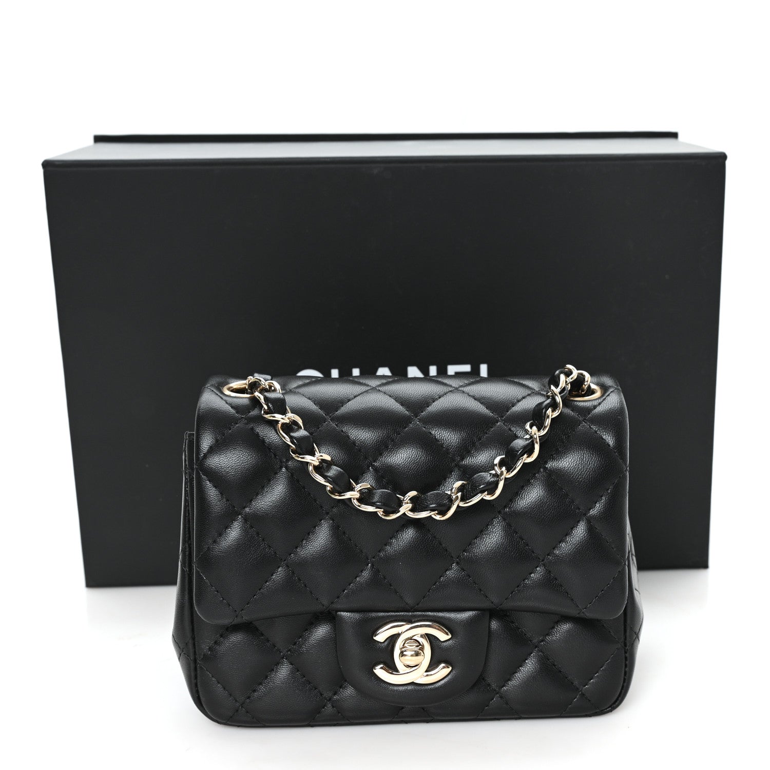 Chanel Lambskin Quilted Mini Square Flap Black 11 of 11