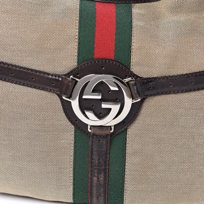 Gucci Canvas Web GG Reins Hobo Brown 12 of 14