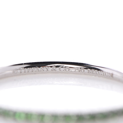 Tiffany 18K White Gold Tsavorite Metro Ring 60 9 3 of 5