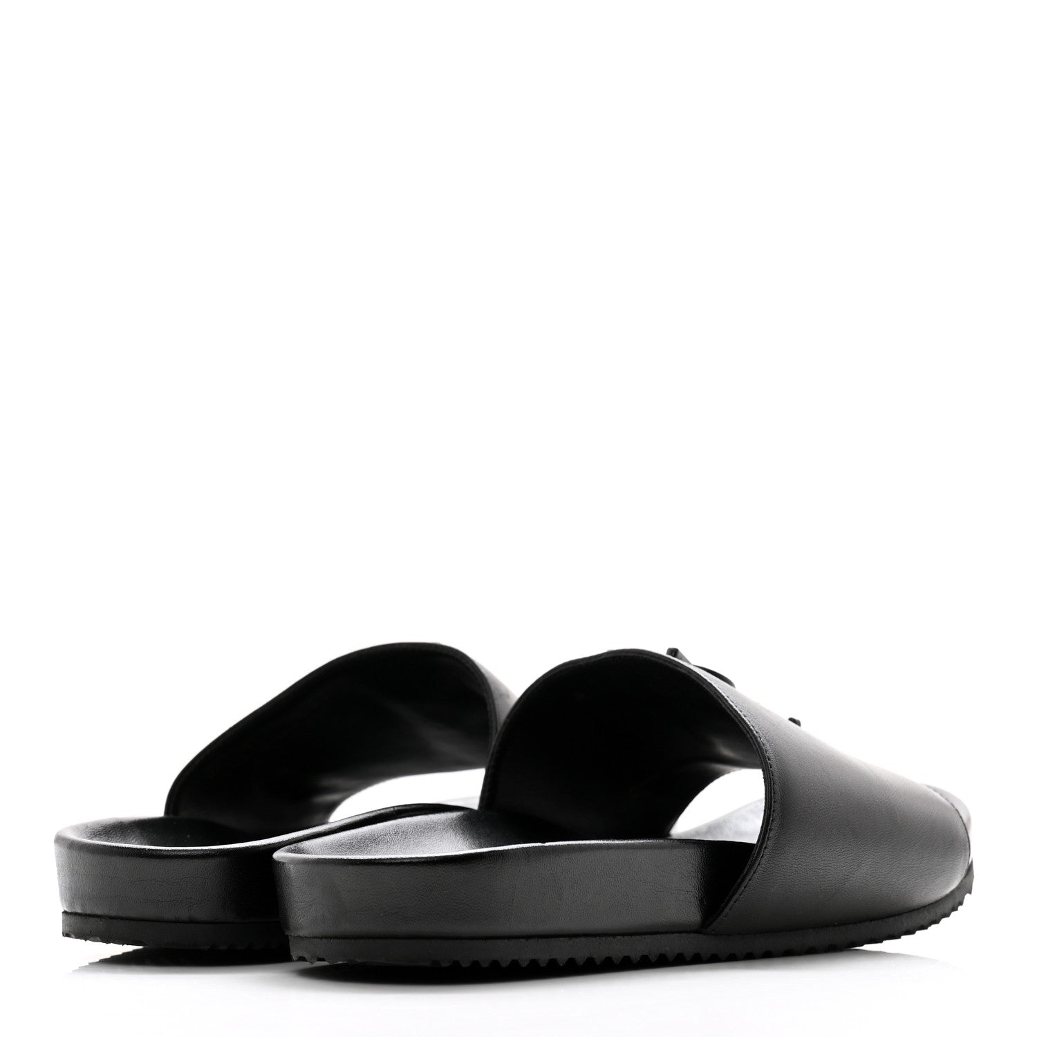 Saint Laurent Calfskin Monogram Jimmy Joan Slide Sandals 37 Black 4 of 10