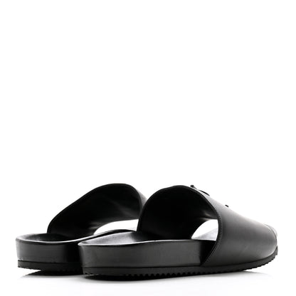 Saint Laurent Calfskin Monogram Jimmy Joan Slide Sandals 37 Black 4 of 10
