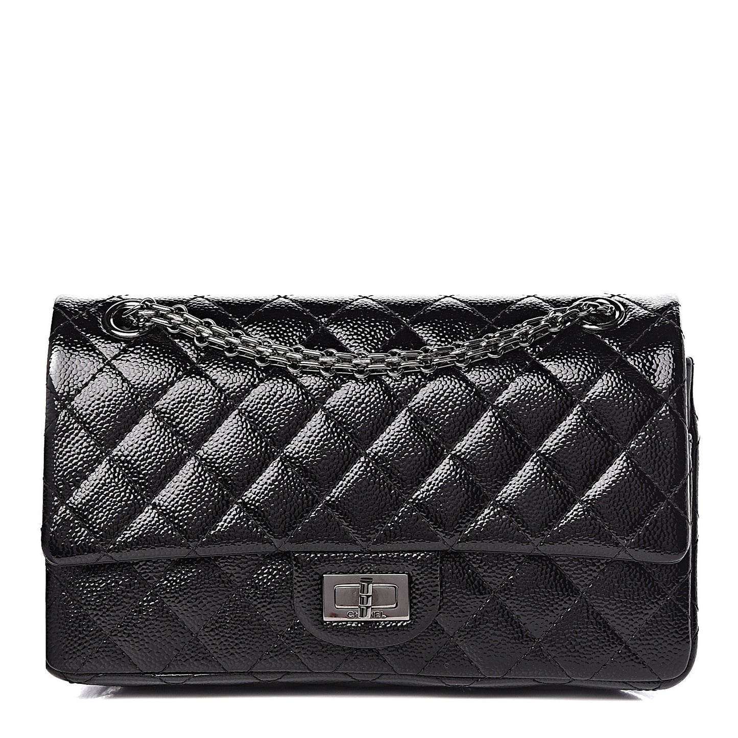 Patent Caviar Quilted 2.55 Reissue 225 Flap Black