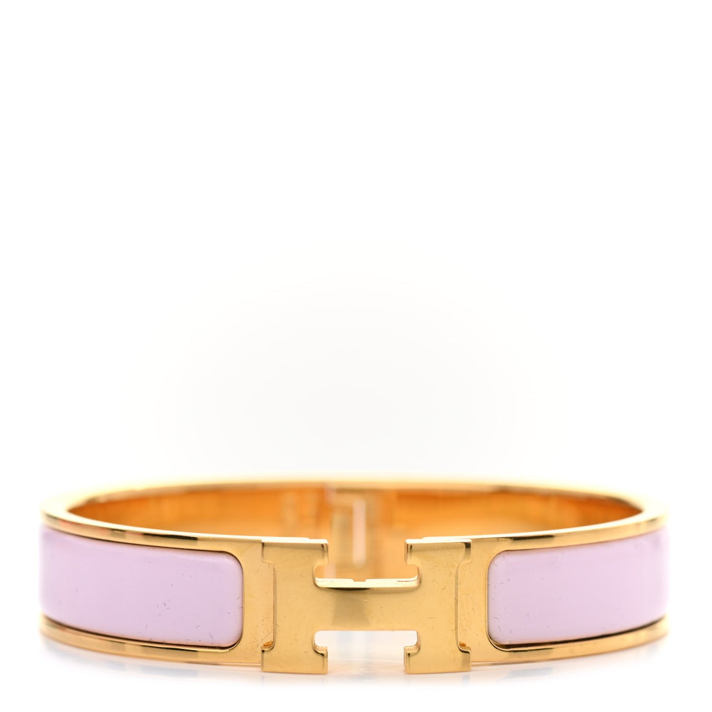 Enamel Narrow Clic Clac H Bracelet GM Rose Dragee