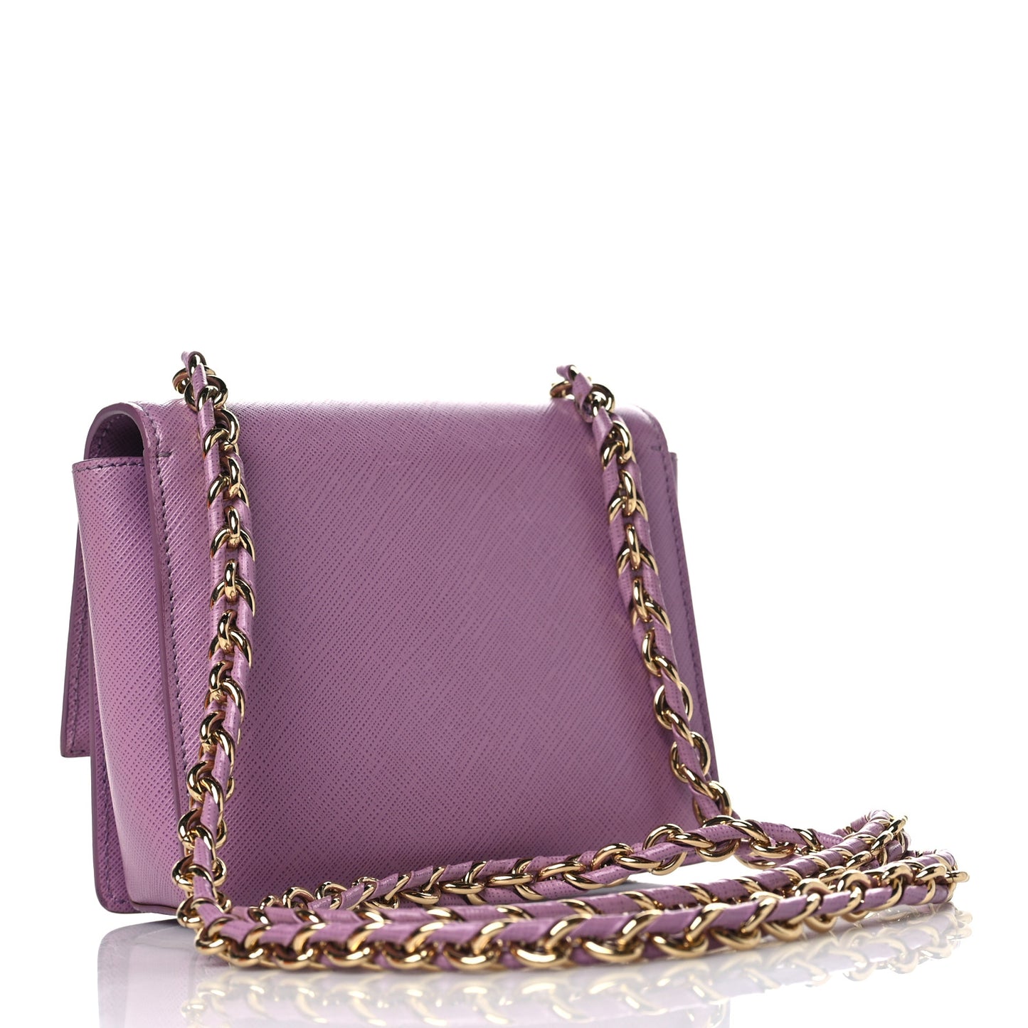 Printed Calfskin Ginny Crossbody Bag Purple
