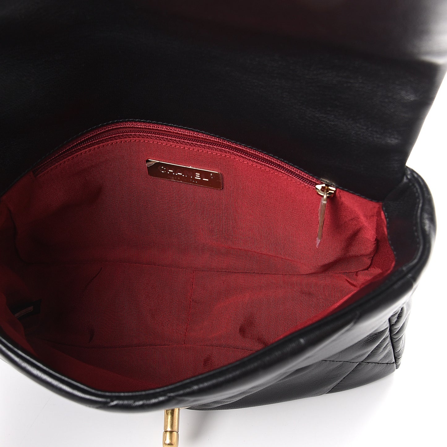 Goatskin Quilted Medium 19 Flap Black