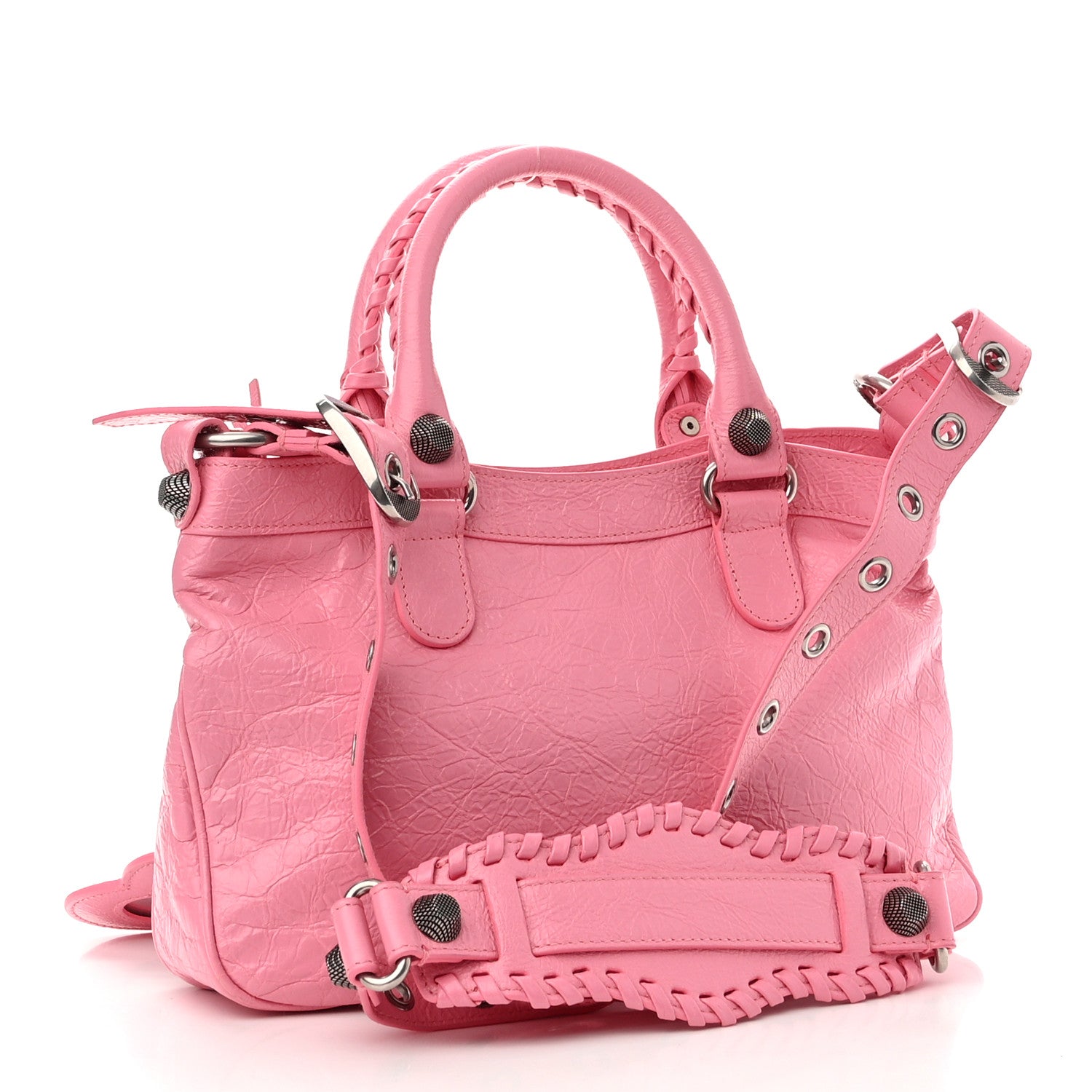 Balenciaga Agneau Arena Neo Cagole Handbag Midi Shoulder Bag Candy Pink 3 of 10