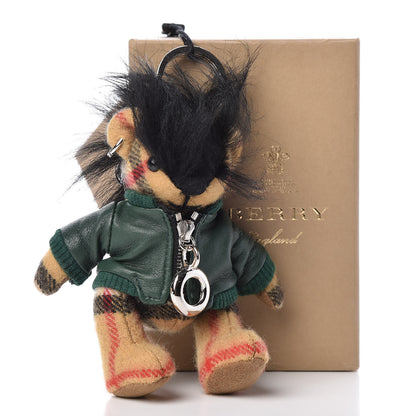 Burberry Cashmere Thomas Biker Teddy Bear Keychain Charm Antique Yellow 4 of 4