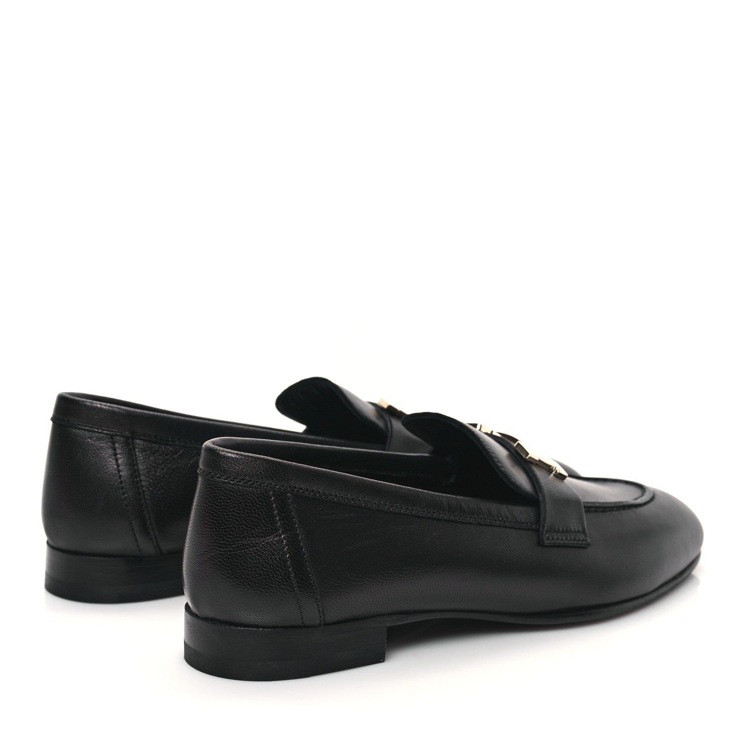 Hermes Goatskin Womens Paris Loafers 36 Black 4 of 9