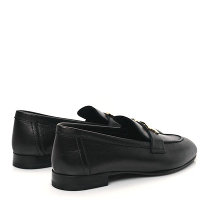 Hermes Goatskin Womens Paris Loafers 36 Black 4 of 9