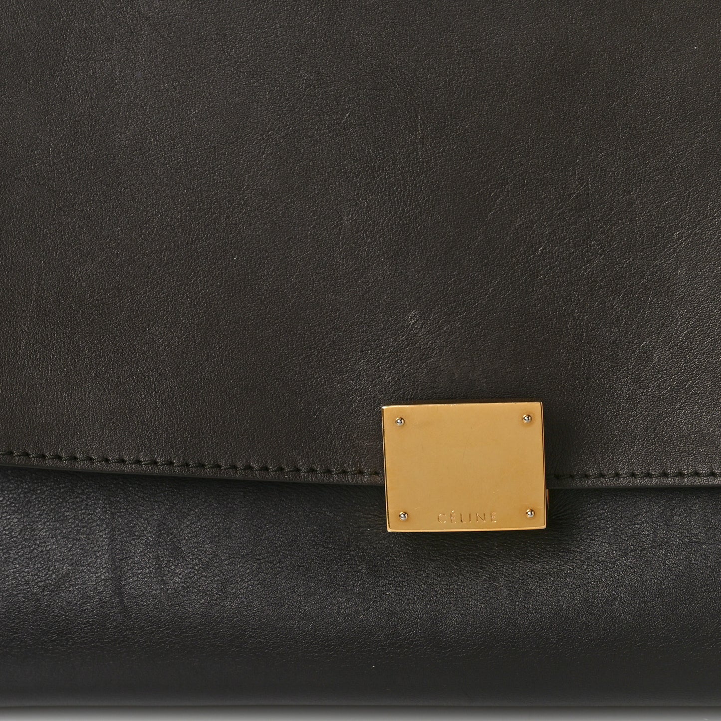 Smooth Calfskin Suede Medium Tri-Color Trapeze Terracotta