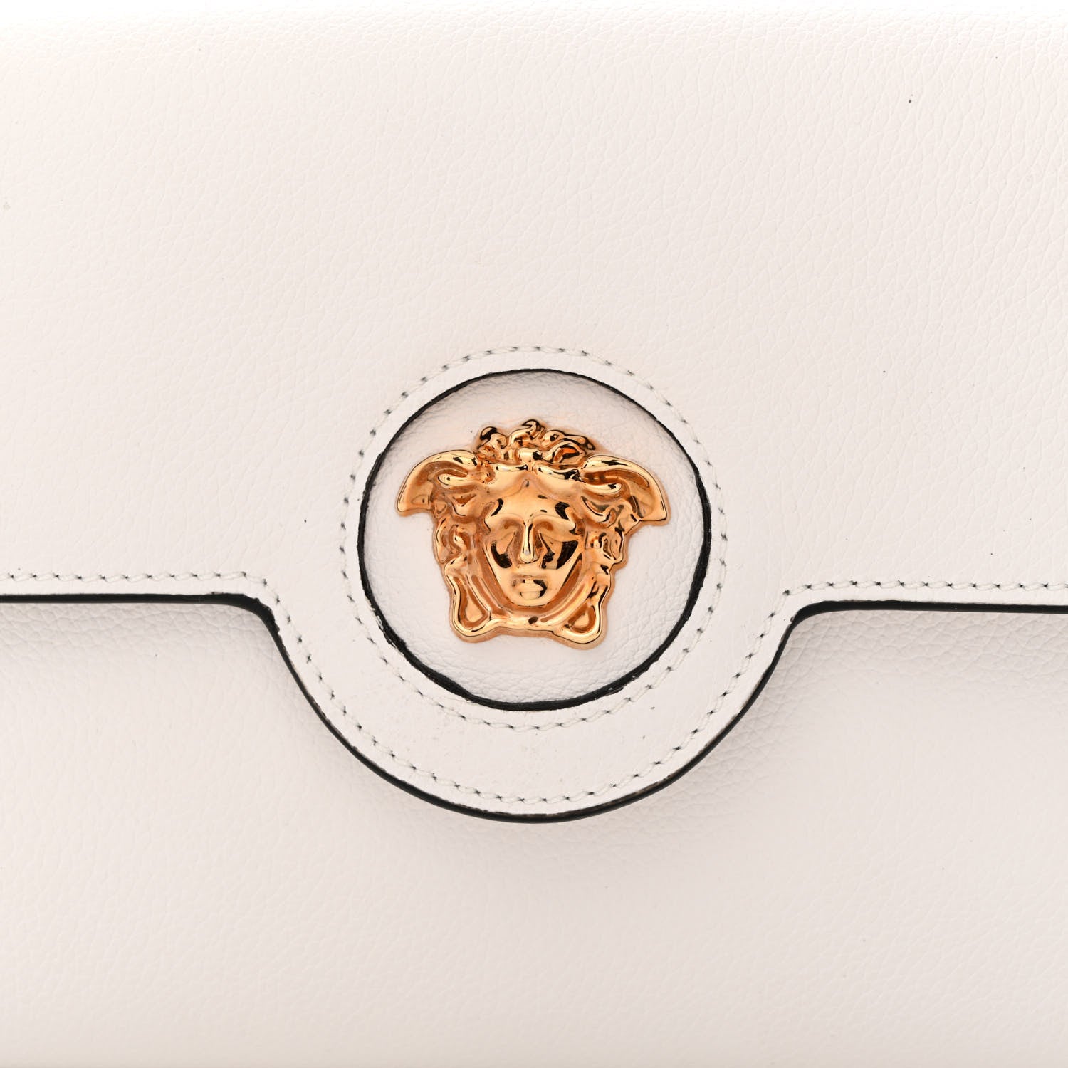 Versace Grained Calfskin La Medusa Crossbody Bag White 7 of 9