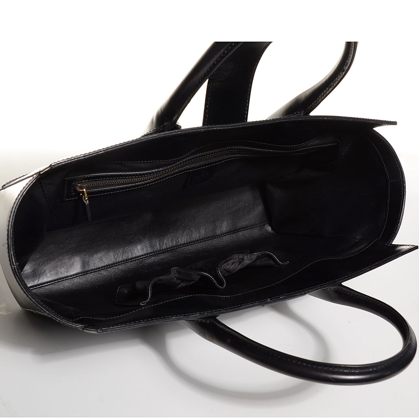Calfskin Medium Lady Buckle Top Handle Bag Black