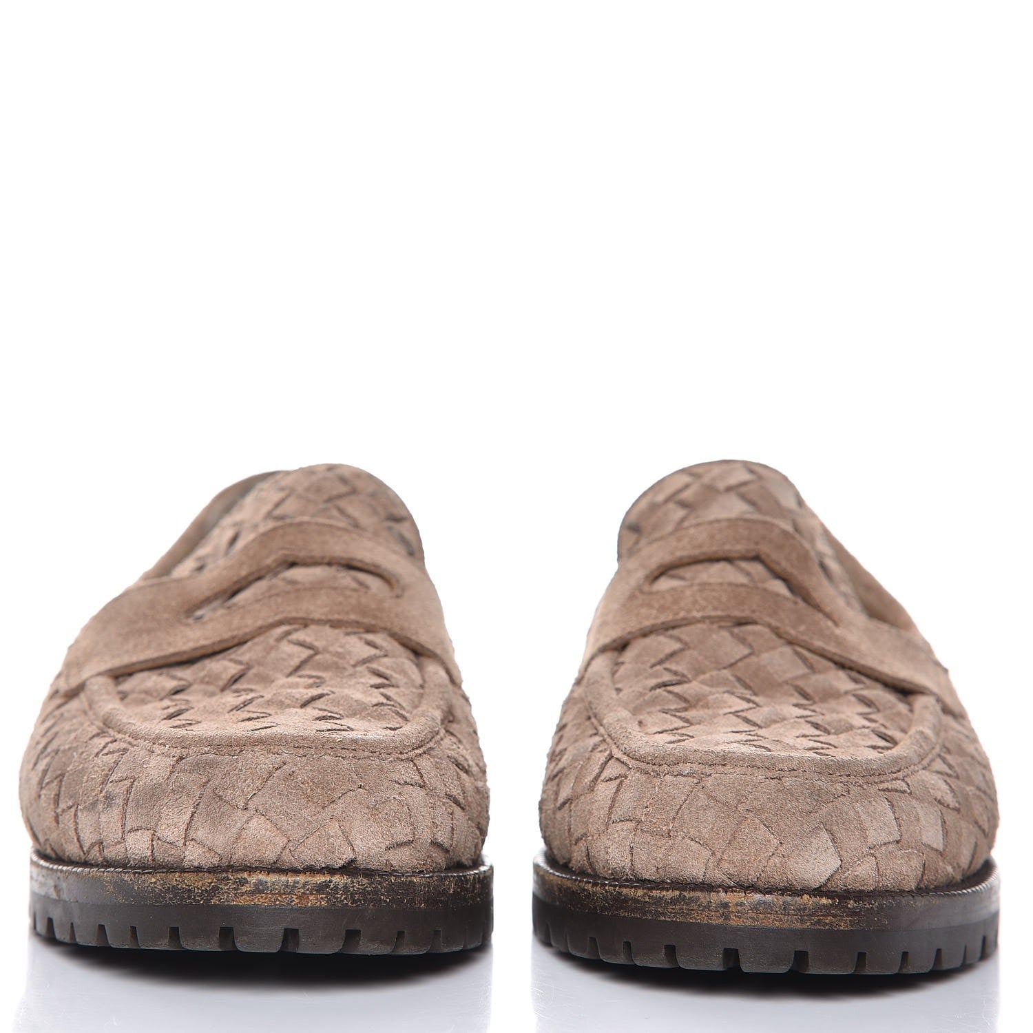 Bottega Veneta BOTTEGA Suede Intrecciato Penny Loafers 8.5 2 of 15