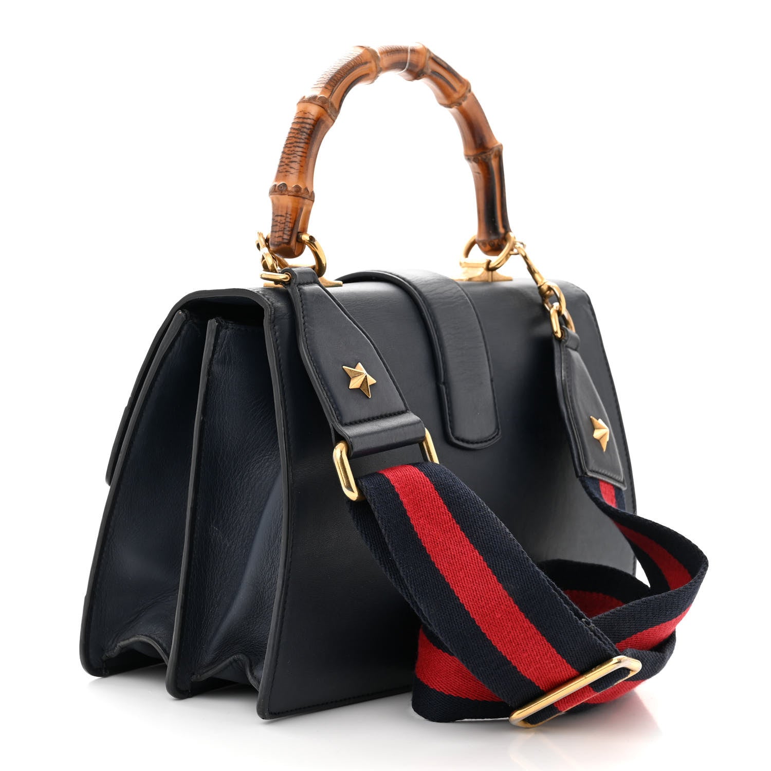 Gucci Moon Calfskin Bamboo Web Medium Dionysus Top Handle Bag Blue Emerald Hibiscus Red 3 of 18