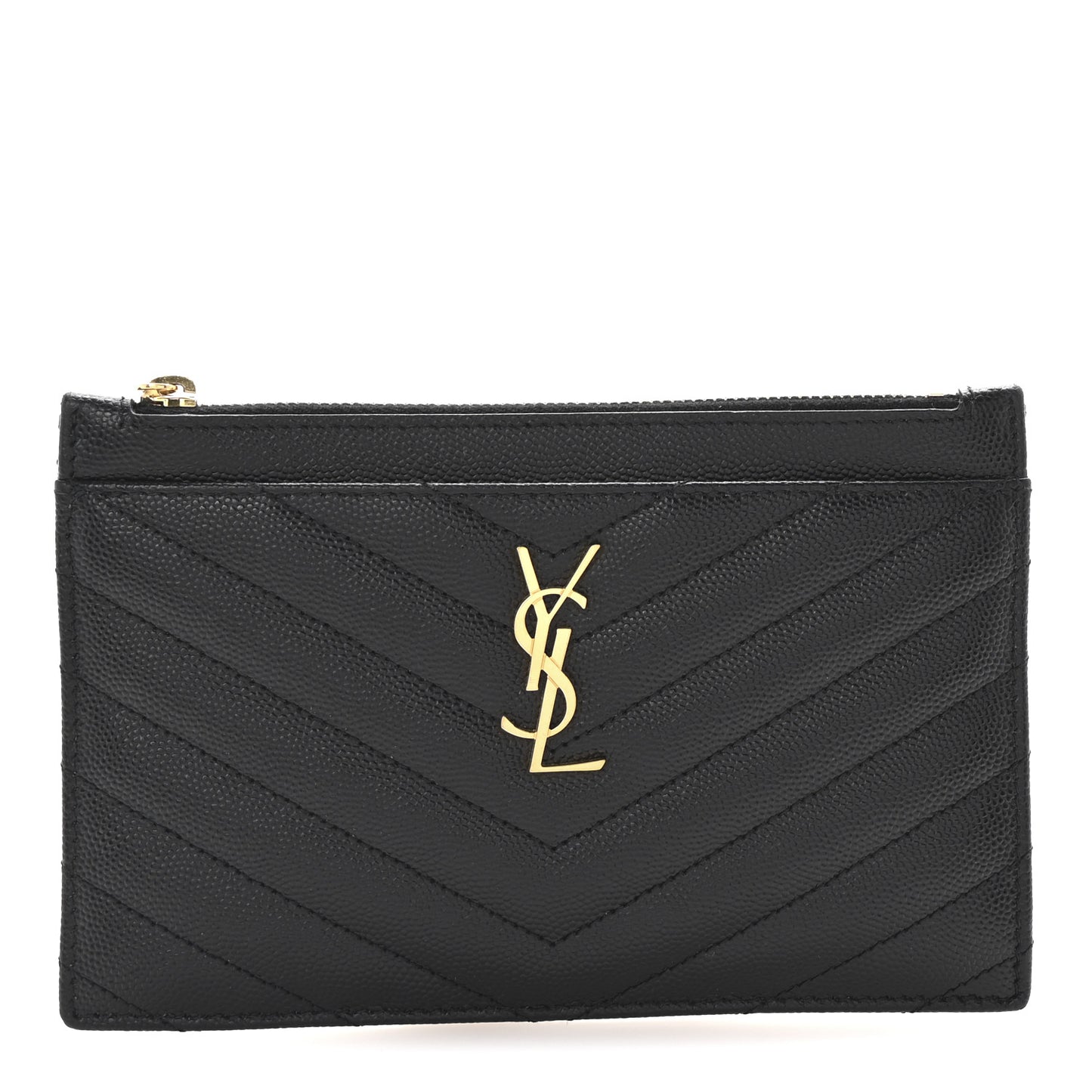 Grain De Poudre Chevron Monogram Bill Pouch Black
