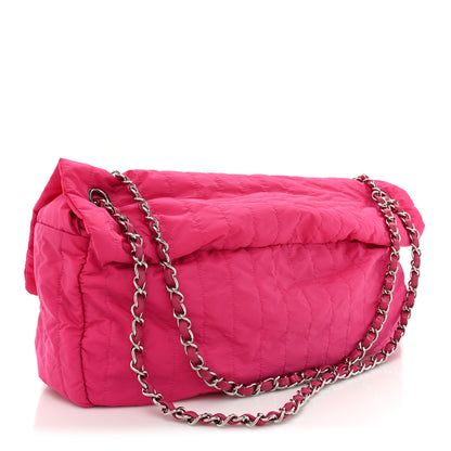 Chanel Nylon Vertical Quilted Jumbo Flap Pink 3 of 9