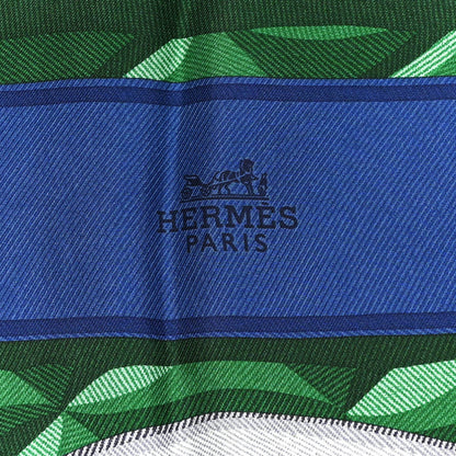 Hermes Silk Beaute Composee Scarf 90 Black Emeraude Multicolor 2 of 6