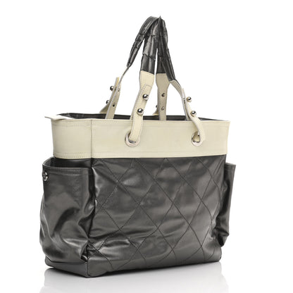 Chanel Coated Canvas Quilted Large Paris Biarritz Tote Silver 4 of 18