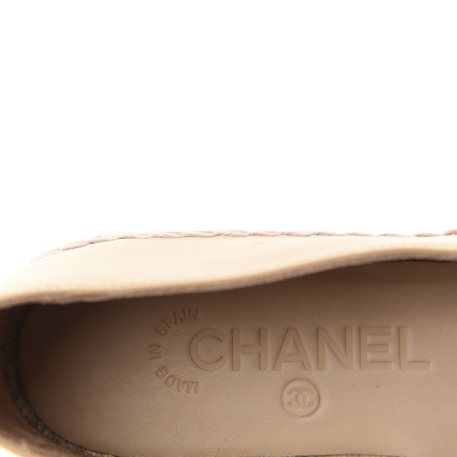 Chanel Lambskin CC Espadrilles 37 Beige Black 6 of 11