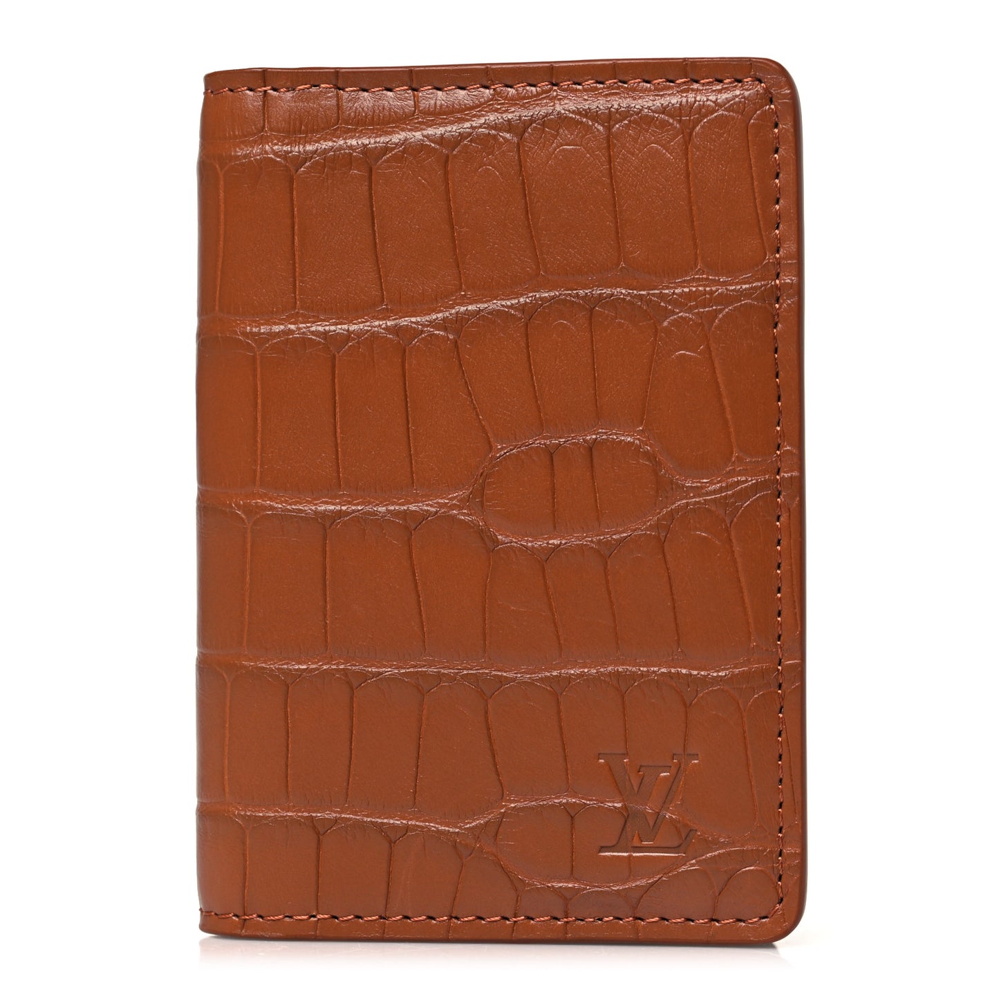Crocodile Pocket Organizer Cognac