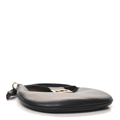 Fendi Vitello Grace Suede Small Croissant Hobo Black 4 of 11