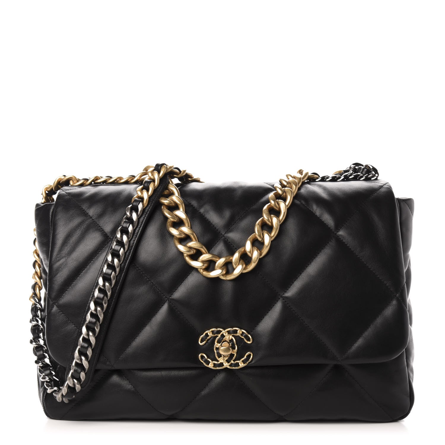 Chanel Goatskin Quilted Maxi 19 Flap Black 1 of 12